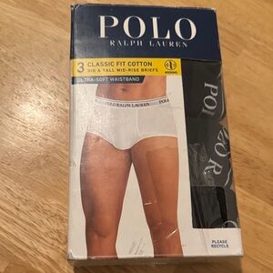 Polo by Ralph Lauren Men's Black Mid-Rise Briefs